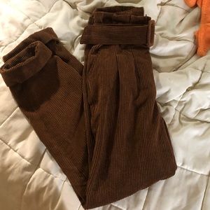 corduroy pants with removable belt